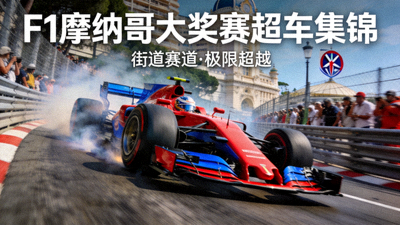 F1摩纳哥大奖赛超车集锦 - 赛车在狭窄街道赛道上惊险超越